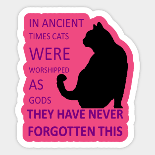 In Ancient Times Cats Were Worshipped As Gods v7 Sticker